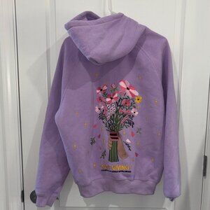 Dandy Purple Floral Embroidered Women's Sweatshirt size small